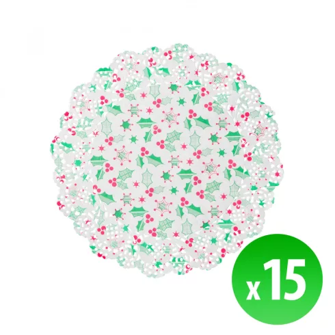 Karácsonyi tortacsipke - 21,5 cm - 15 db / csomag                                                     BX58697