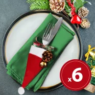   Karácsonyi evőeszköz dekor - mikulássapka - 17 cm - 3 féle - 6 db / csomag                            BX58723