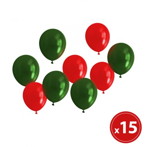 Lufi szett - piros-zöld, metálos - 15 db / csomag                                                     BX58751