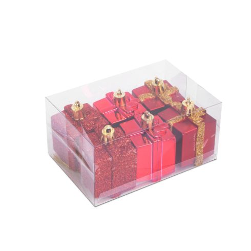 Karácsonyfadísz szett - piros ajándék - 4,5 cm - 6 db / szett                                         BX58781C