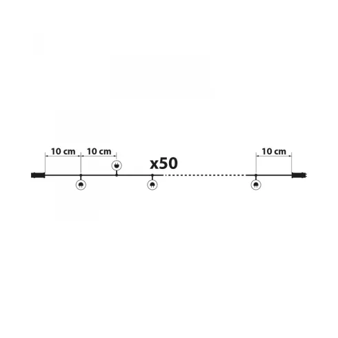 Fényfüzér - 50 db LED - hidegfehér - hálózati - 5 m - 8 program                                       BX58900B