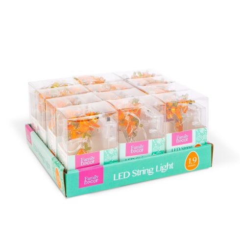 LED fényfüzér - nyuszi és répa - 2 m - 20 LED - 2 x AA                                                BX58923B