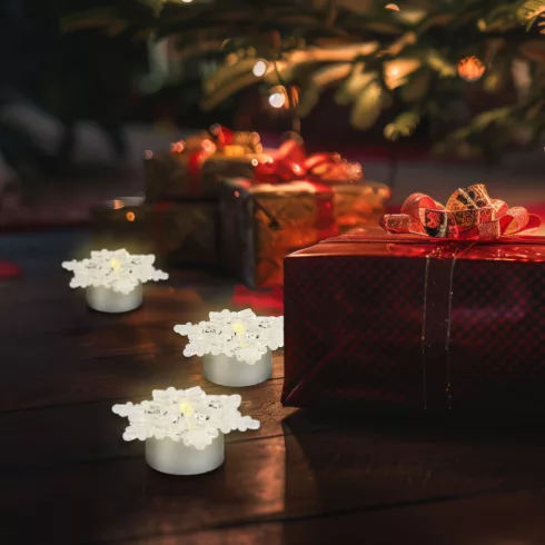 LED-es jégkristály dekoráció - elemes - 4 db / csomag                                                 BX58974