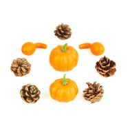   Őszi dekoráció - tök és toboz szett - 9 részes - 5-7 cm                                               BX59004