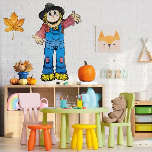 Őszi dekoráció - Madárijesztő - mozgatható végtagokkal - papír - 91,4 cm                              BX59020