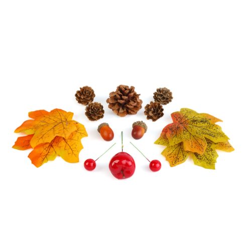 Őszi dekoráció - falevél, toboz, tök szett - 4 féle                                                   BX59021