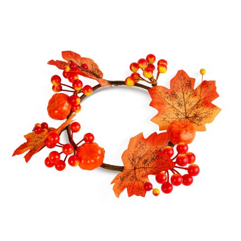Őszi dekoráció - juharlevél koszorú - 22 cm                                                           BX59028