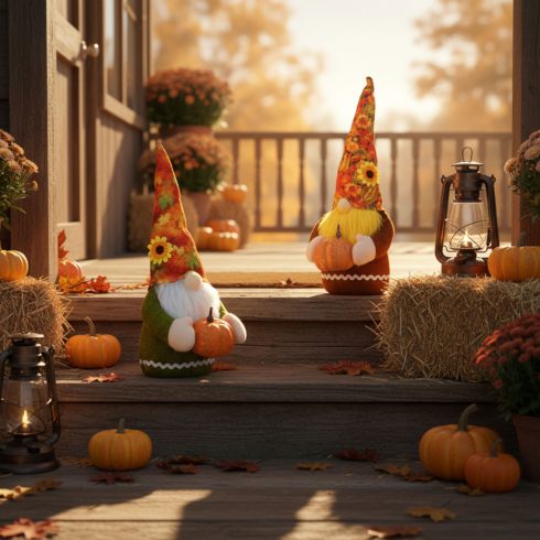 Őszi dekoráció - manó tökkel - 2 féle - 35 x 13 x 13 cm                                               BX59032