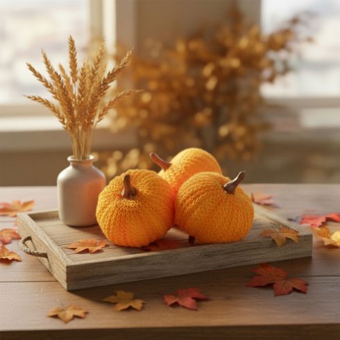 Őszi dekoráció - tök szett - csipeszes - narancssárga - 3 db / csomag                                 BX59038