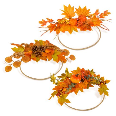 Őszi dekoráció - koszorú / kopogtató - 24 cm - 3 féle                                                 BX59041
