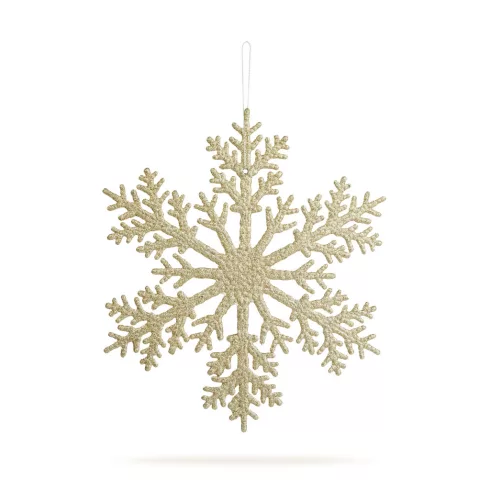 Karácsonyi dekoráció - jégkristály - glitteres arany - akasztható - 31 cm                             BX59704A