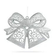   Karácsonyi dekoráció - masni - akasztható - ezüst - 35 cm                                             BX59705B