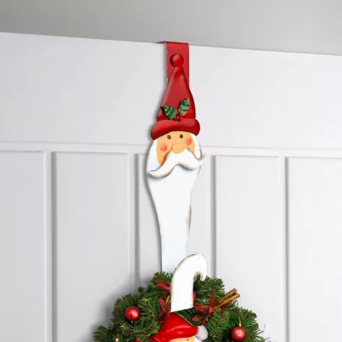 Karácsonyi kopogtató, ajtódísz tartó - fém - mikulás - 38 cm                                          BX59708A