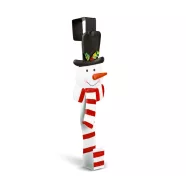  Karácsonyi kopogtató, ajtódísz tartó - fém - hóember - 38 cm                                          BX59708B