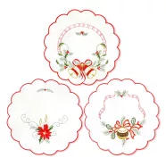   Karácsonyi asztalterítő - hímzett - 29 cm - 3 féle                                                    BX59723