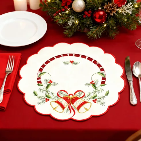 Karácsonyi asztalterítő - hímzett - 29 cm - 3 féle                                                    BX59723