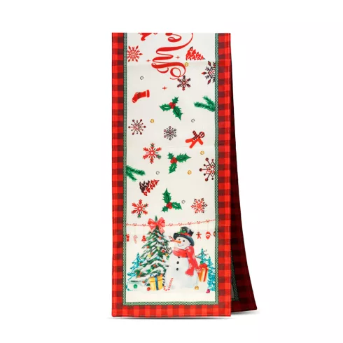 Karácsonyi dekoráció - asztalterítő futó - manós - 183 x 33 cm                                        BX59732B