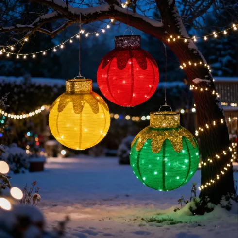 Világító dekoráció - gömbdísz - 60 LED - 60 x 83 cm - arany - 100-200V AC                             BX59772A