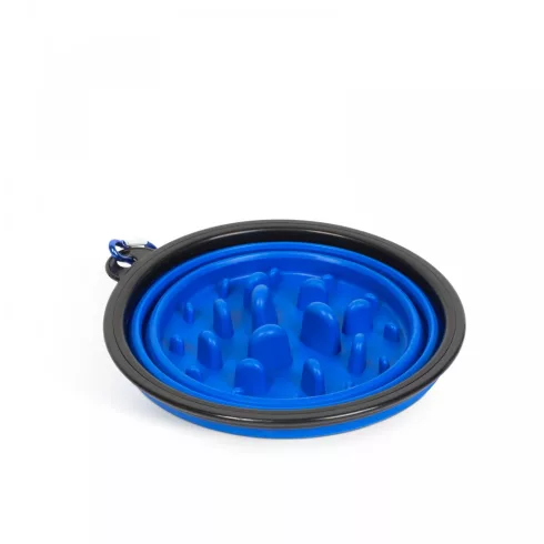 Összenyomható etetőtál - habzsolásgátlóval - kék - 1000 ml                                            BX60008BL