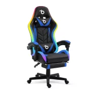   RGB LED-es gamer szék - karfával, párnával - fekete / kék                                             BXBMD1115BL