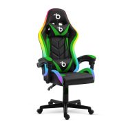   RGB LED-es gamer szék - karfával, párnával - fekete / zöld                                            BXBMD1115GR