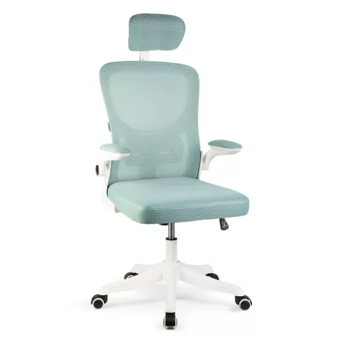 Irodai forgószék - karfával - fehér/kék - 58 x 48 / 50 x 50 cm                                        BXBMD1121