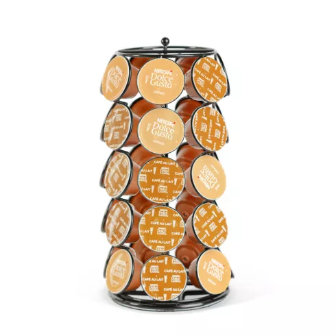 Fém kávékapszula tartó - 35 db Dolce Gusto kapszulához - 165 x 165 x 320 mm - fekete                  BXBW0997
