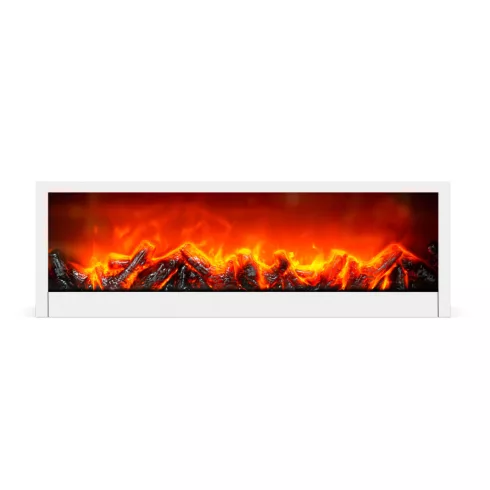 Kandalló LED-es lánghatással - fehér - elemes / USB-s - 60 x 10 x 20 cm                               BXBW2015WH
