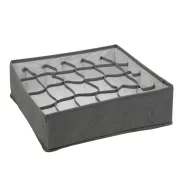   Szövet tárolódoboz - 32 x 32 x 10 cm - 24 zseb - szürke                                               BXBW2080