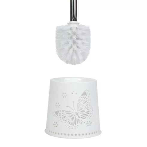 WC kefe + tartó - pillangós - 49 x 13 x 13 cm - fehér                                                 BXBW3033
