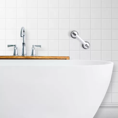 Fürdőszobai kapaszkodó - tapadókorongos - műanyag - fehér - 30 cm                                     BXBW3036