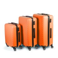   3 részes merevfalú bőrönd szett - narancssárga - 2x nagy, 1x kicsi (76+72+55cm) ABS++                 BXBW3044