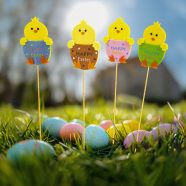   Húsvéti dekoráció - csibe - 4 féle - 6 x 9 cm - leszúrható                                            BXCMK-7130