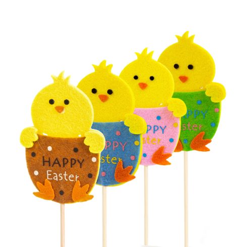 Húsvéti dekoráció - csibe - 4 féle - 6 x 9 cm - leszúrható                                            BXCMK-7130