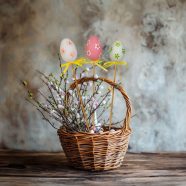   Húsvéti dekoráció - tojás szett - leszúrható - 6 féle - 4 cm - 6 db / csomag                          BXCMK-7451