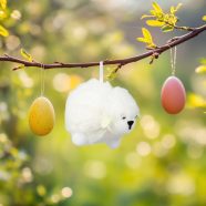   Húsvéti dekoráció - bárány - 10,5 x 8 cm - fehér                                                      BXCMK-7855