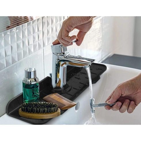 Mosogatószer és szivacs tartó - 38 x 15 cm - szürke                                                   BXDA00276