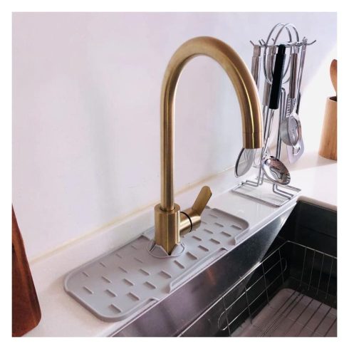 Mosogatószer és szivacs tartó - 38 x 15 cm - szürke                                                   BXDA00276