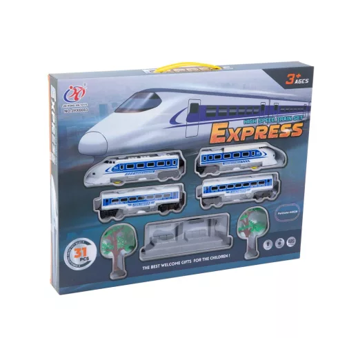 Express kisvasút - vasútállomással - elemes - 5 féle pálya                                            BXDA00353