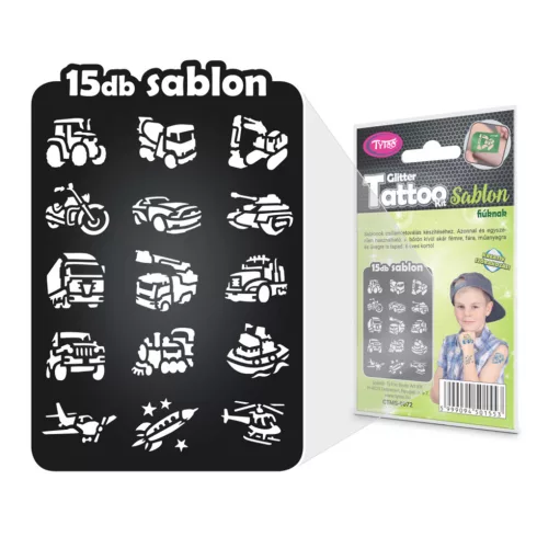 Sablon szett - járművek - 15 db-os                                                                    BXTY50155