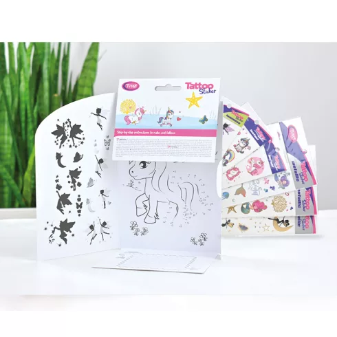 Angyalok és pónik tetoválás matrica szett - 51 db / csomag                                            BXTY50275