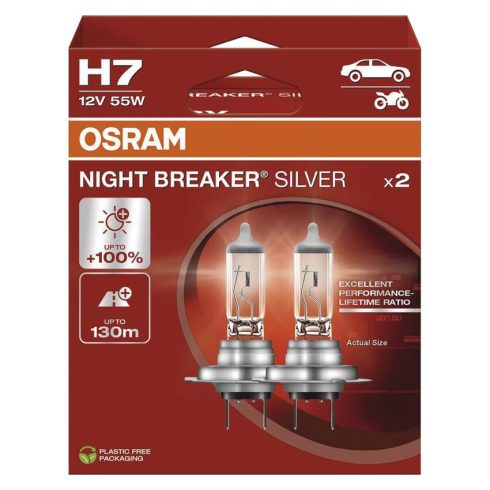 OSRAM H7 izzó 12V 55W, Night Breaker Silver, 2db/bliszter                                             C3607.7