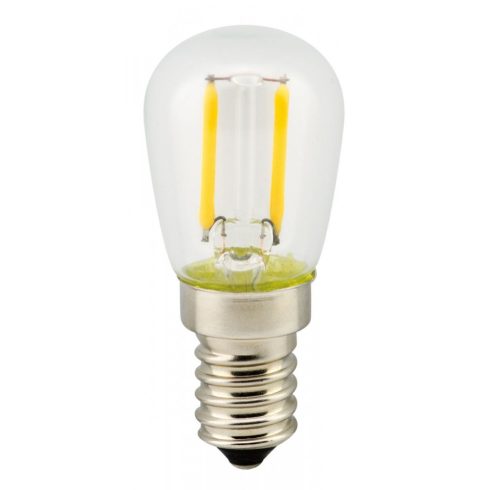 LED hűtőszekrény fényforrás T26-2W/FLT E14, melegfehér, 200 lm, D26x60mm, izzószál-jellegű LED        CA01CEL261
