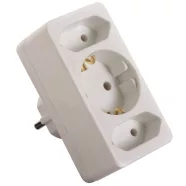   3-as elosztó, 1 földelt + 2 Euro , 2,5A, 250V, fehér                                                  CA321179
