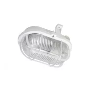   Műanyagrácsos ovális hajólámpa, E27, max 60W, IP44, 230V~, fehér                                      CA321184