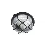   Rácsos műanyag kerek lámpatest, E27, max. 100W, Ip44, fekete                                          CA321188