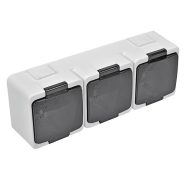   Junior falon kívüli 3-as földelt dugaszolóaljzat, átlátszó csapófedéllel , IP44, fehér                CA321345