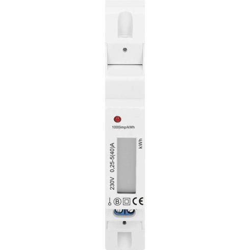 Digitális almérő DIN sínre, 1 fázisú, MID hitelesített, 5-40A, 1000 impulzus/1Kwh                     CA321515