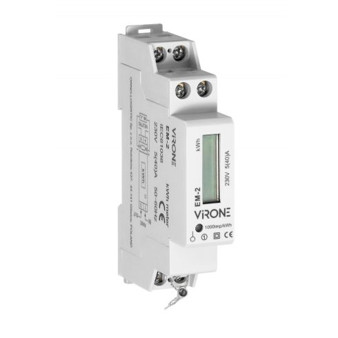 Digitális almérő DIN sínre, 1 fázisú, 0,25-40A, 1000 impulzus/1Kwh                                    CA321556
