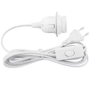   Lámpafoglalat E27 Euro dugóval, zsinórközi kapcsolóval, 3m 2x0.75 kábel, 230V, 2A, 15W LED            CA321664